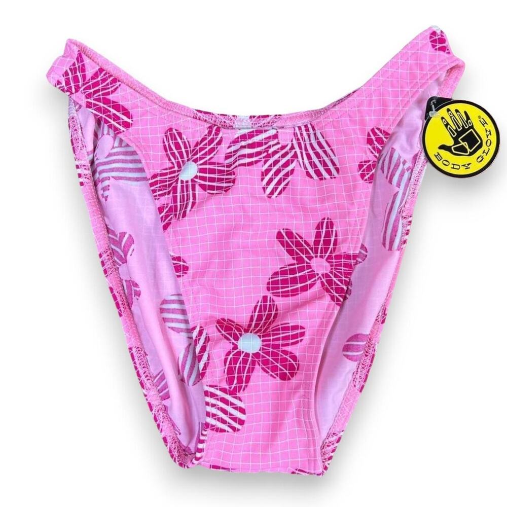 Vintage deadstock body glove pink floral bikini bottoms